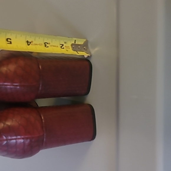 Shu Shop Maroon Crocodile Print Heeled Ankle Boots Size 9 - Picture 7 of 8